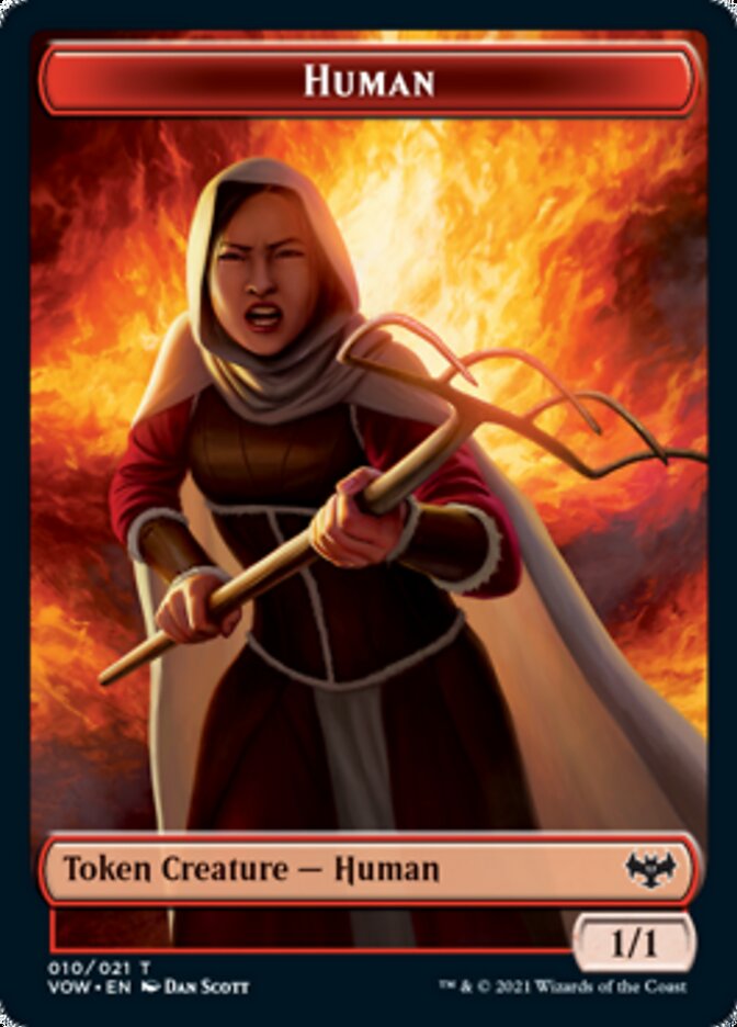 Wolf (011) // Human (010) Double-sided Token [Innistrad: Crimson Vow Tokens] | Impulse Games and Hobbies