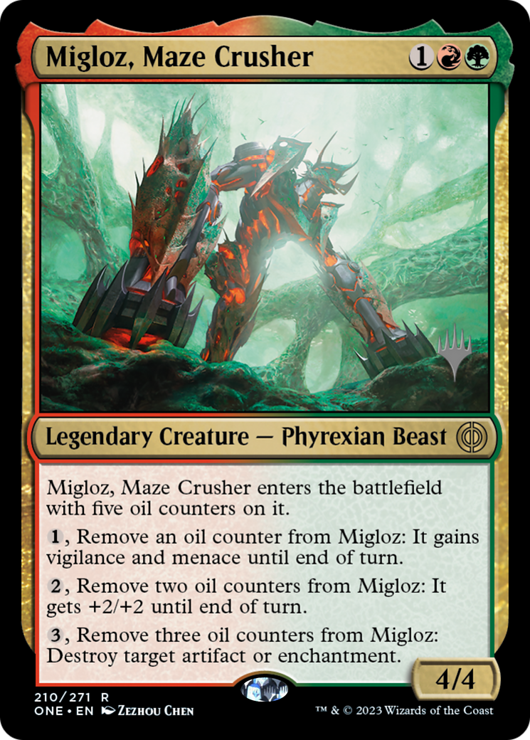 Migloz, Maze Crusher (Promo Pack) [Phyrexia: All Will Be One Promos] | Impulse Games and Hobbies