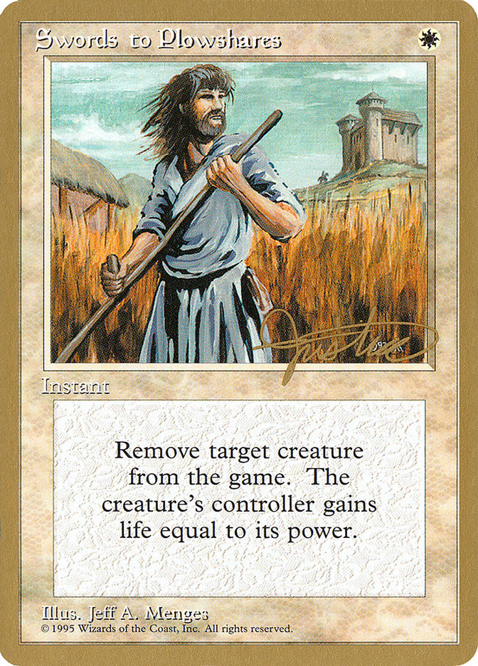 Swords to Plowshares (Mark Justice) [Pro Tour Collector Set] | Impulse Games and Hobbies