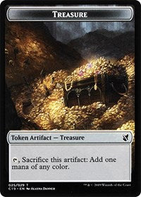 Treasure // Human Double-sided Token [Commander 2019 Tokens] | Impulse Games and Hobbies
