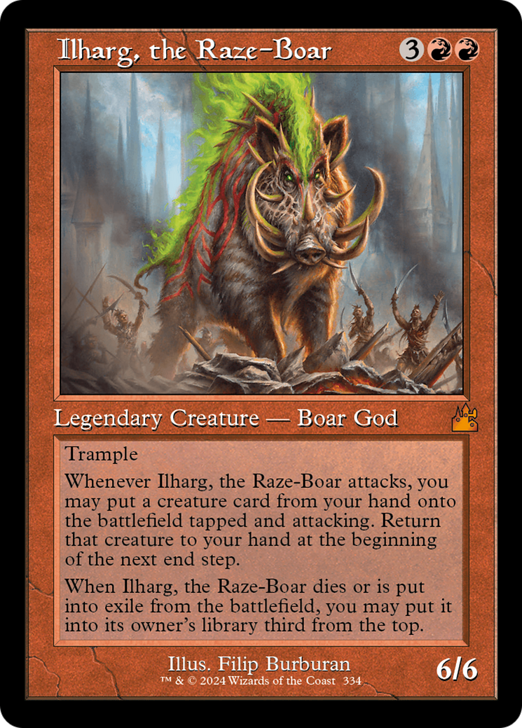 Ilharg, the Raze-Boar (Retro Frame) [Ravnica Remastered] | Impulse Games and Hobbies