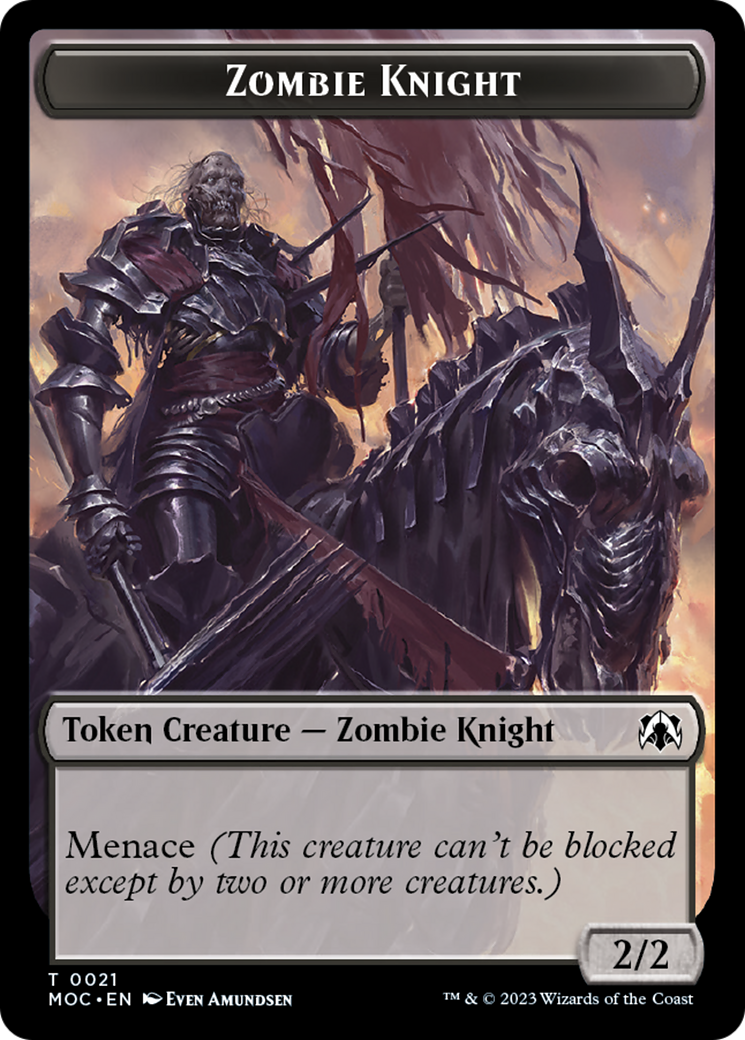 Zombie Knight // Human (6) Double-Sided Token [March of the Machine Commander Tokens] | Impulse Games and Hobbies