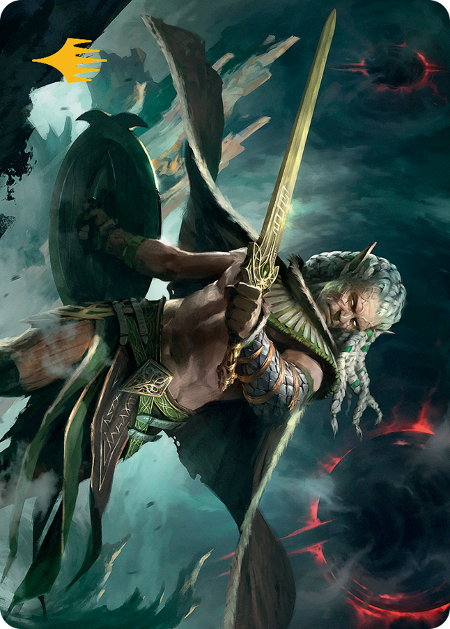 Serpent-Blade Assailant Art Card (40) (Gold-Stamped Signature) [March of the Machine Art Series] | Impulse Games and Hobbies