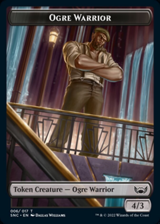 Ogre Warrior // Rhino Warrior Double-sided Token [Streets of New Capenna Tokens] | Impulse Games and Hobbies