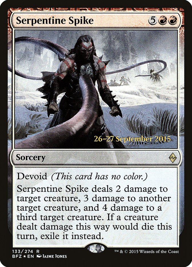 Serpentine Spike  [Battle for Zendikar Prerelease Promos] | Impulse Games and Hobbies