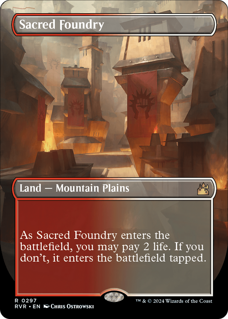 Sacred Foundry (Borderless) [Ravnica Remastered] | Impulse Games and Hobbies