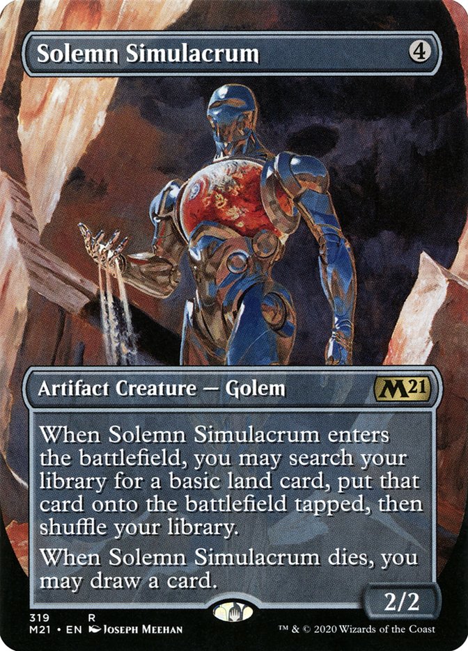 Solemn Simulacrum (Borderless Alternate Art) [Core Set 2021] | Impulse Games and Hobbies