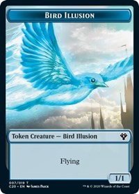 Bird Illusion // Beast (011) Double-sided Token [Commander 2020 Tokens] | Impulse Games and Hobbies