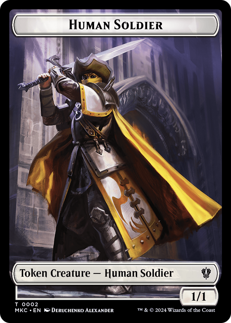 City's Blessing // Human Soldier Double-Sided Token [Murders at Karlov Manor Commander Tokens] | Impulse Games and Hobbies