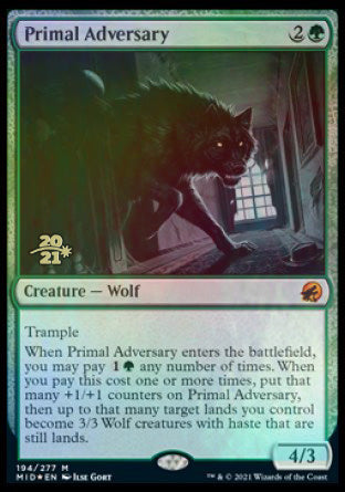 Primal Adversary [Innistrad: Midnight Hunt Prerelease Promos] | Impulse Games and Hobbies
