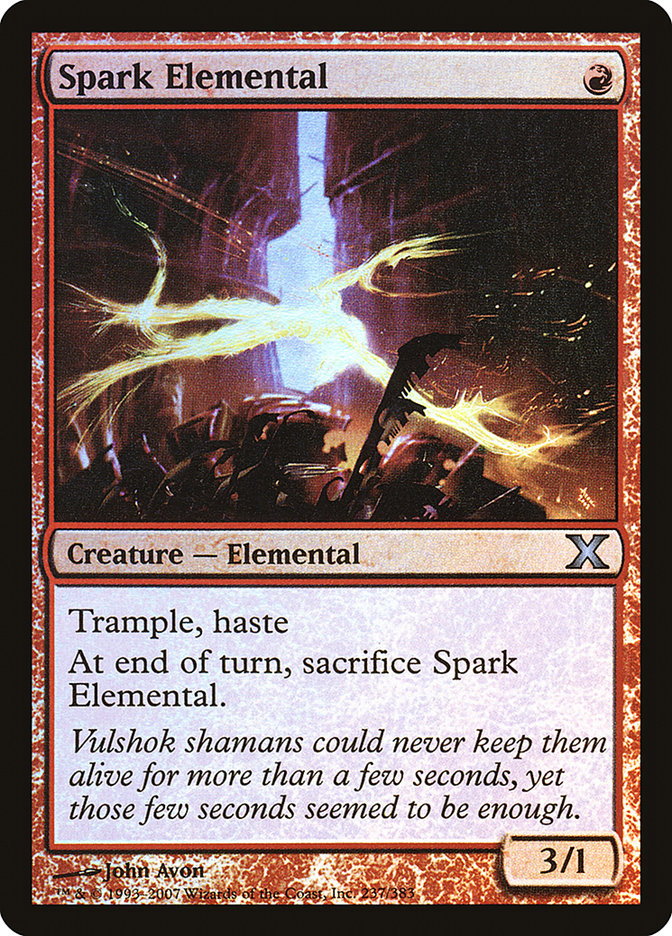 Spark Elemental (Premium Foil) [Tenth Edition] | Impulse Games and Hobbies