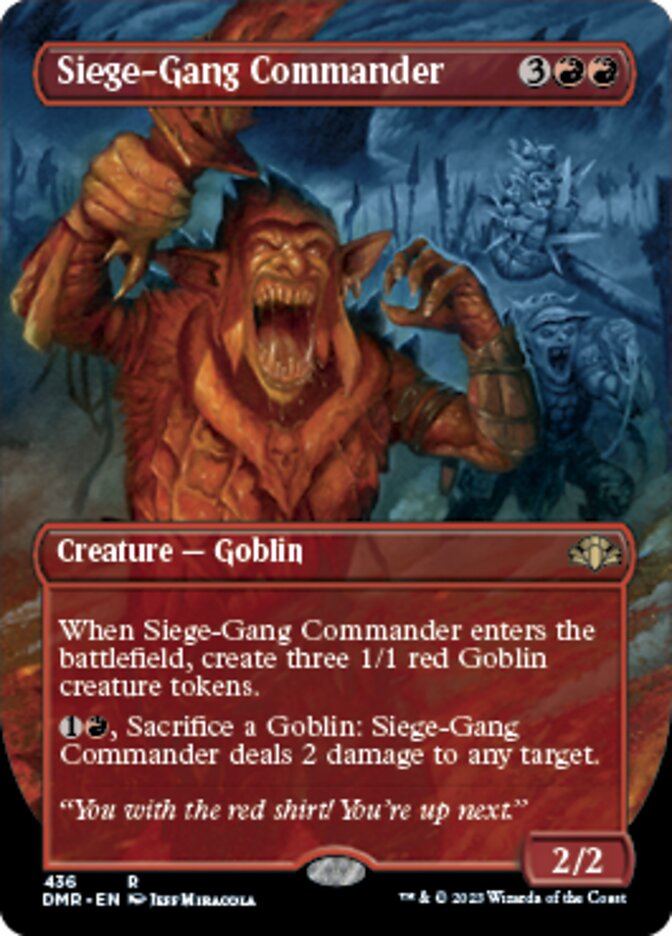 Siege-Gang Commander (Borderless Alternate Art) [Dominaria Remastered] | Impulse Games and Hobbies