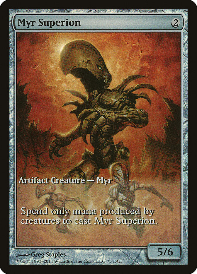 Myr Superion (Game Day) (Extended Art) [New Phyrexia Promos] | Impulse Games and Hobbies