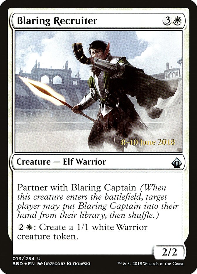 Blaring Recruiter  (Prerelease) [Battlebond Promos] | Impulse Games and Hobbies