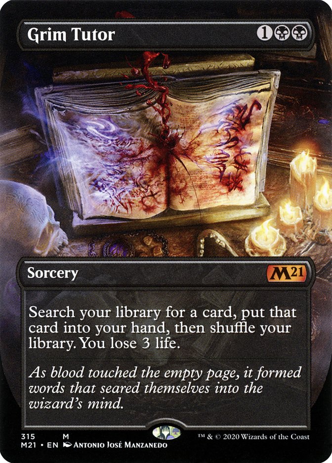 Grim Tutor (Borderless Alternate Art) [Core Set 2021] | Impulse Games and Hobbies