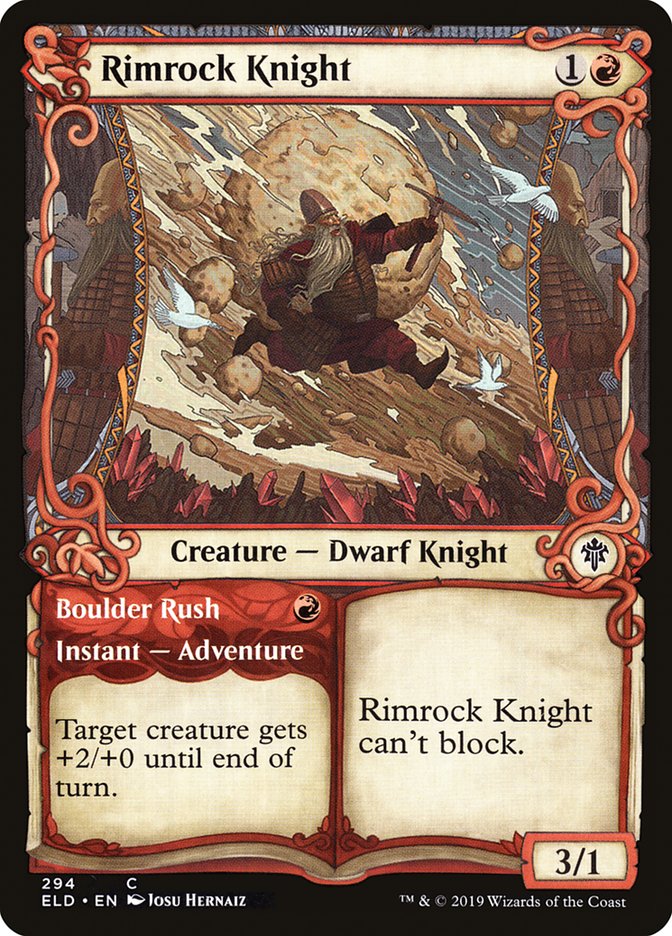 Rimrock Knight // Boulder Rush (Showcase) [Throne of Eldraine] | Impulse Games and Hobbies