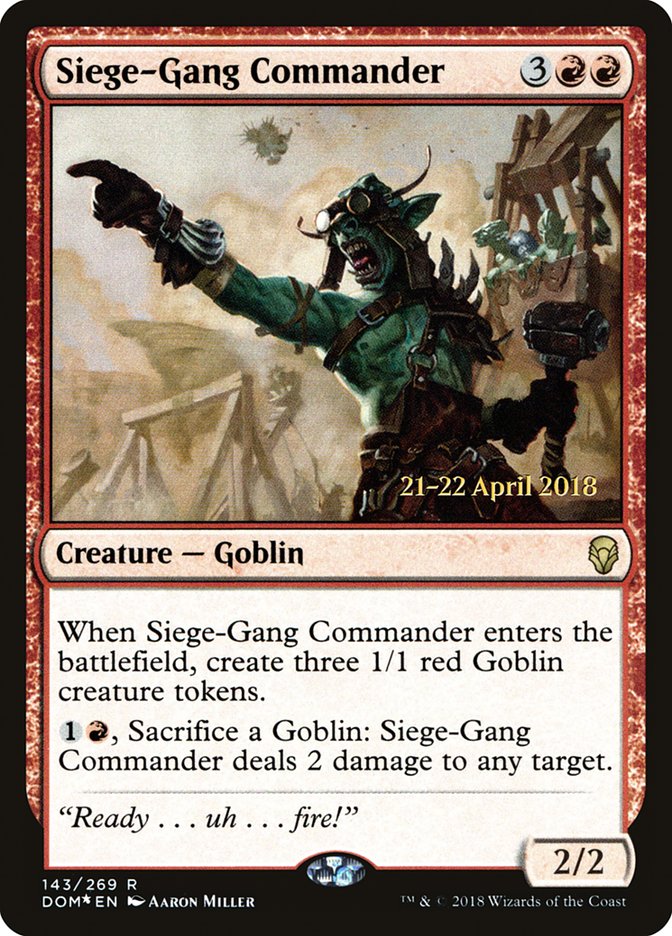 Siege-Gang Commander [Dominaria Prerelease Promos] | Impulse Games and Hobbies