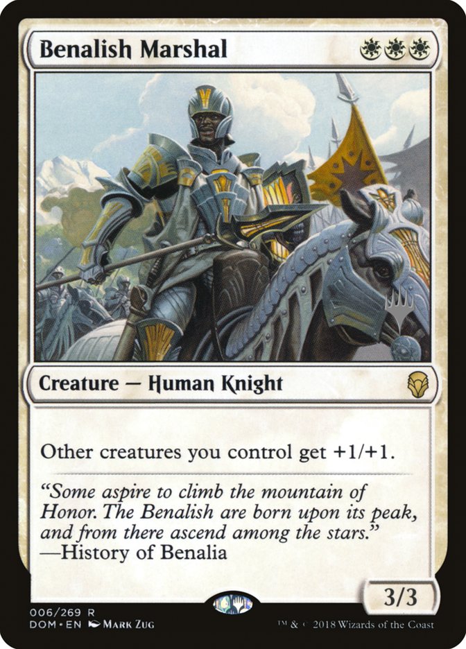 Benalish Marshal (Promo Pack) [Dominaria Promos] | Impulse Games and Hobbies