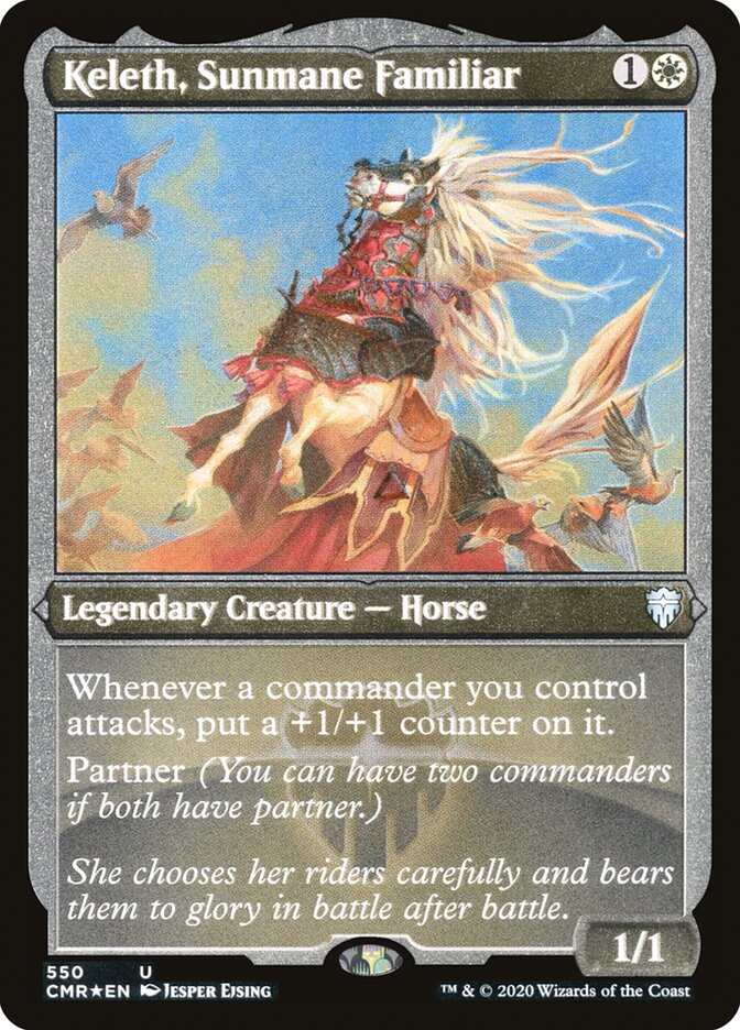 Keleth, Sunmane Familiar (Etched) [Commander Legends] | Impulse Games and Hobbies