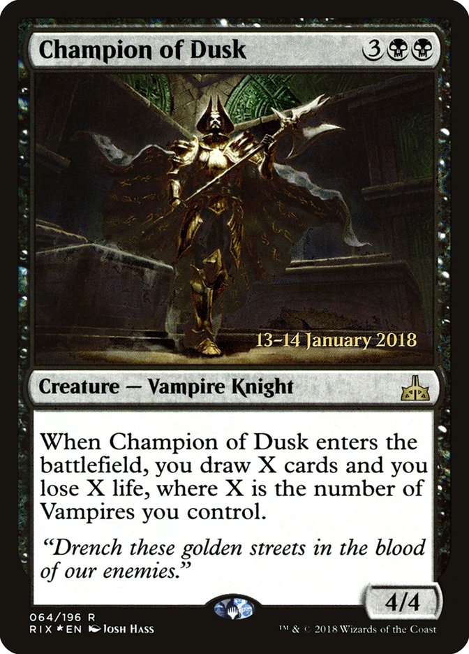 Champion of Dusk [Rivals of Ixalan Prerelease Promos] | Impulse Games and Hobbies