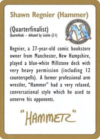 1996 Shawn "Hammer" Regnier Biography Card [World Championship Decks] | Impulse Games and Hobbies