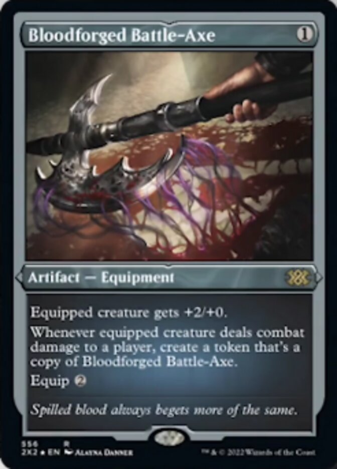 Bloodforged Battle-Axe (Foil Etched) [Double Masters 2022] | Impulse Games and Hobbies