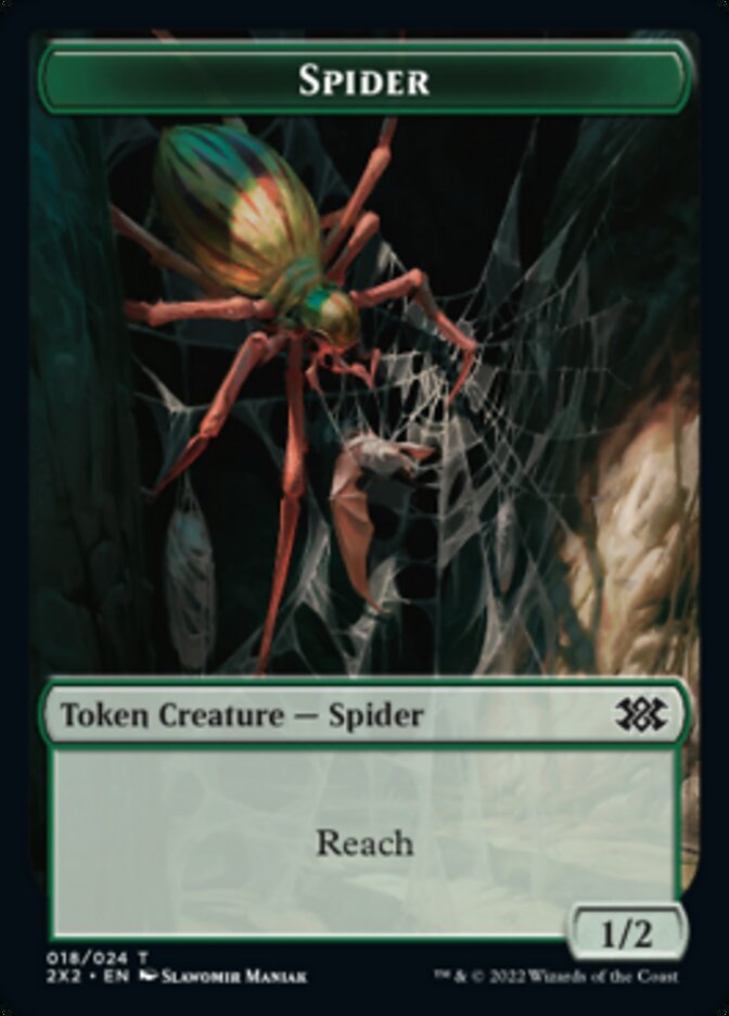 Spider // Aven Initiate Double-sided Token [Double Masters 2022 Tokens] | Impulse Games and Hobbies
