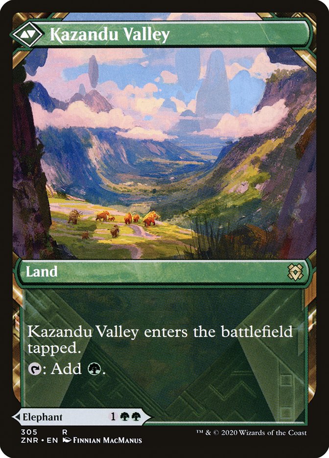 Kazandu Mammoth // Kazandu Valley (Showcase) [Zendikar Rising] | Impulse Games and Hobbies