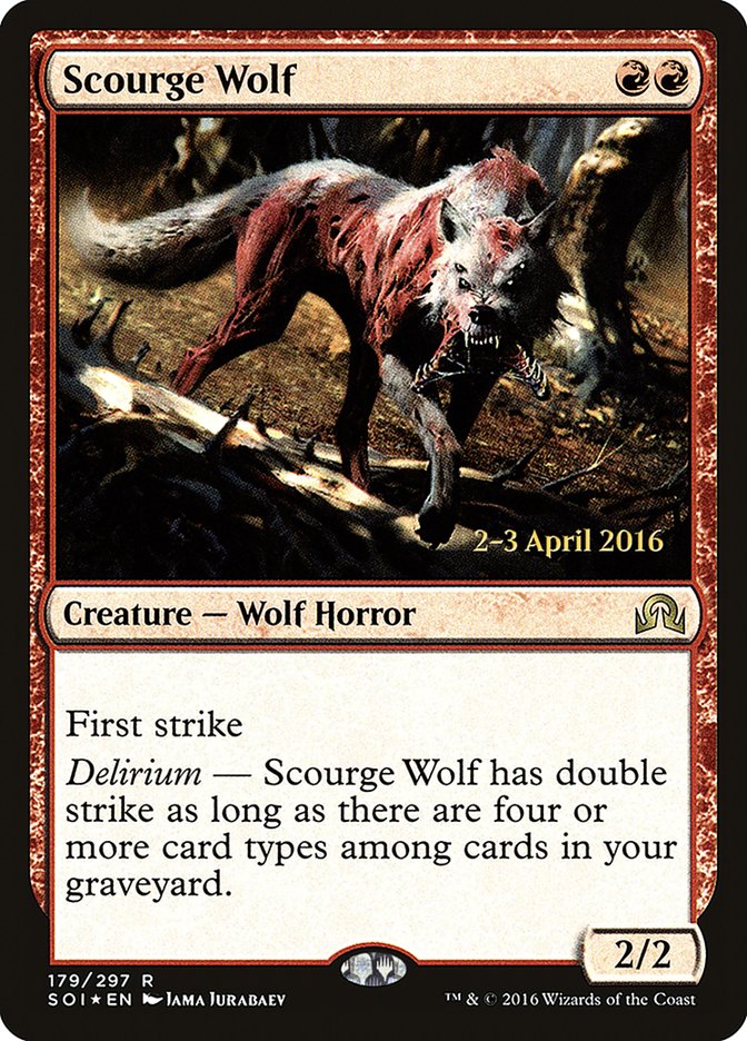 Scourge Wolf [Shadows over Innistrad Prerelease Promos] | Impulse Games and Hobbies