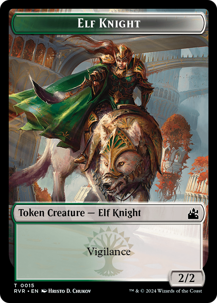 Elf Knight // Wurm Double-Sided Token [Ravnica Remastered Tokens] | Impulse Games and Hobbies