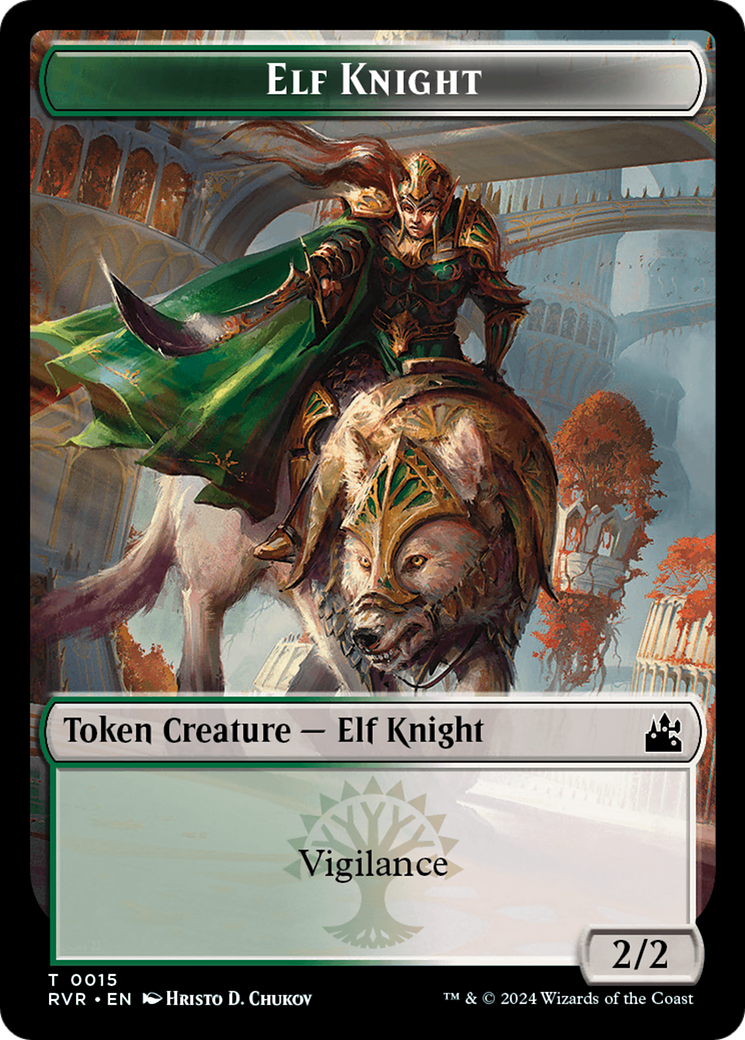 Elf Knight // Voja Double-Sided Token [Ravnica Remastered Tokens] | Impulse Games and Hobbies