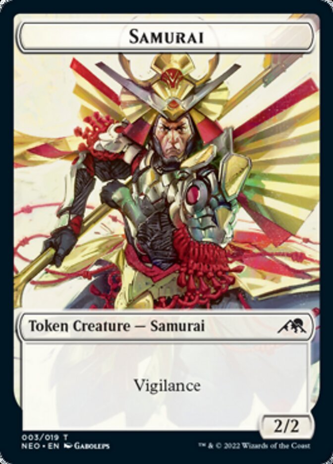 Samurai // Construct (015) Double-sided Token [Kamigawa: Neon Dynasty Tokens] | Impulse Games and Hobbies