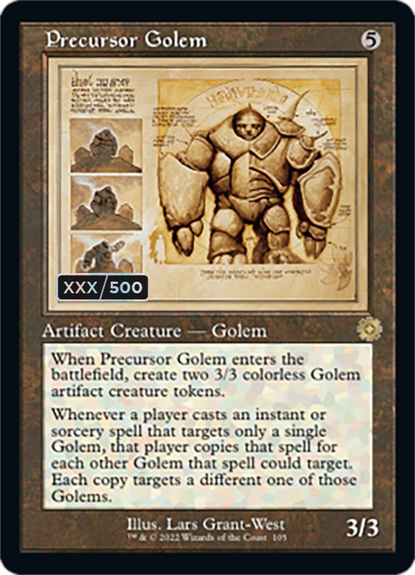 Precursor Golem (Retro Schematic) (Serial Numbered) [The Brothers' War Retro Artifacts] | Impulse Games and Hobbies