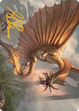 Ancient Gold Dragon Art Card (28) (Gold-Stamped Signature) [Commander Legends: Battle for Baldur's Gate Art Series] | Impulse Games and Hobbies