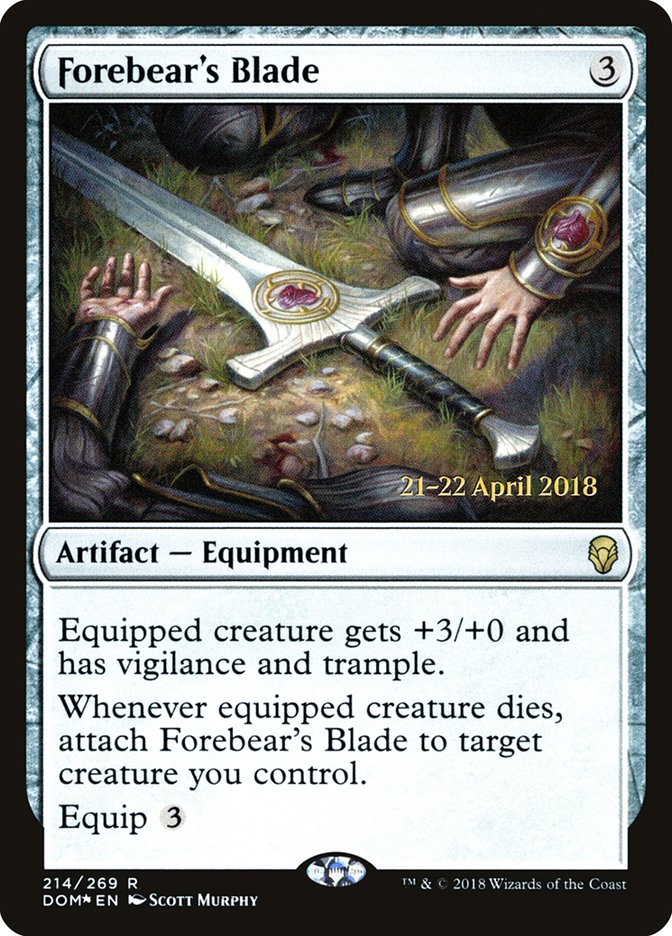 Forebear's Blade [Dominaria Prerelease Promos] | Impulse Games and Hobbies