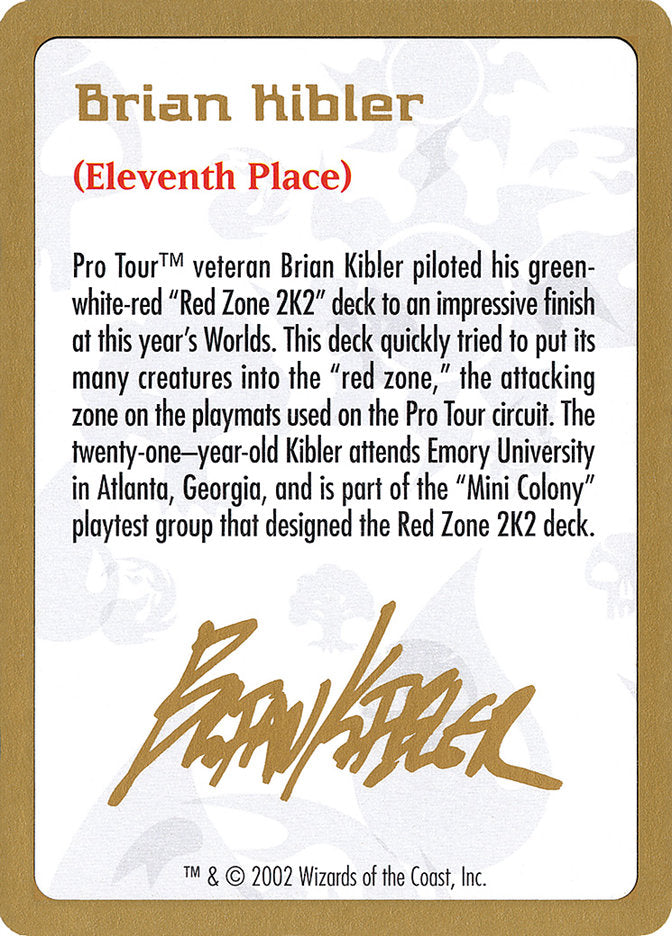 Brian Kibler Bio [World Championship Decks 2002] | Impulse Games and Hobbies