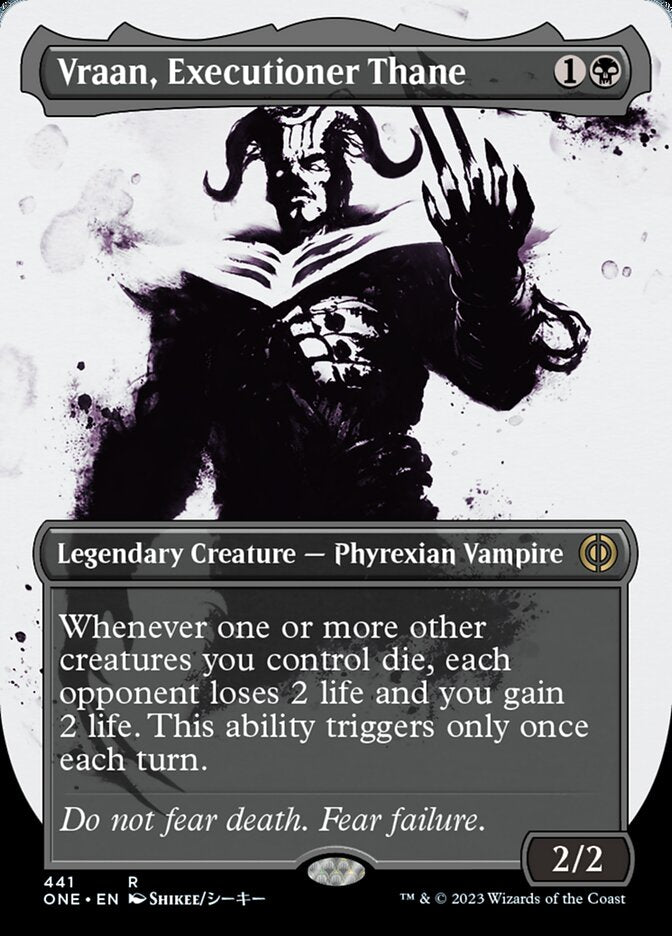 Vraan, Executioner Thane (Borderless Ichor Step-and-Compleat Foil) [Phyrexia: All Will Be One] | Impulse Games and Hobbies