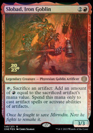 Slobad, Iron Goblin [Phyrexia: All Will Be One Prerelease Promos] | Impulse Games and Hobbies