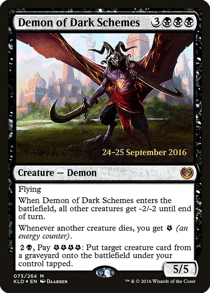 Demon of Dark Schemes [Kaladesh Prerelease Promos] | Impulse Games and Hobbies