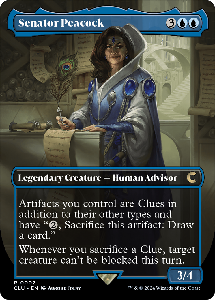 Senator Peacock (Borderless) [Ravnica: Clue Edition] | Impulse Games and Hobbies