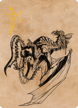 Ancient Silver Dragon Art Card (47) (Gold-Stamped Signature) [Commander Legends: Battle for Baldur's Gate Art Series] | Impulse Games and Hobbies