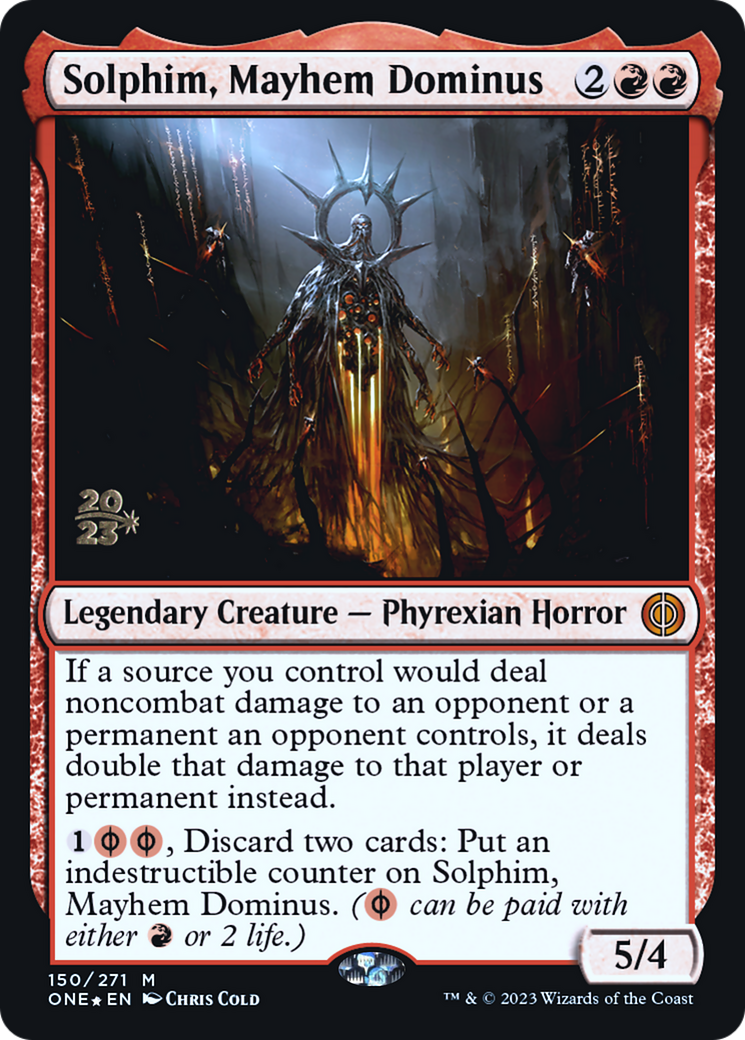 Solphim, Mayhem Dominus [Phyrexia: All Will Be One Prerelease Promos] | Impulse Games and Hobbies