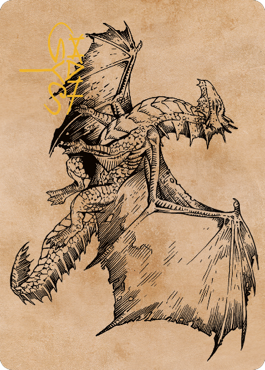 Ancient Bronze Dragon Art Card (58) (Gold-Stamped Signature) [Commander Legends: Battle for Baldur's Gate Art Series] | Impulse Games and Hobbies