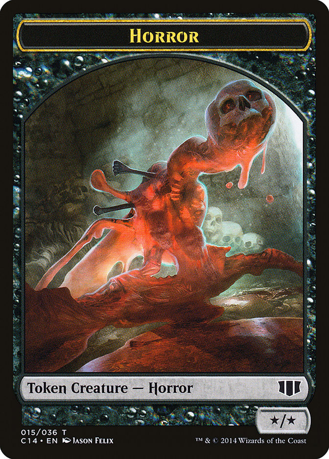 Horror // Zombie (016/036) Double-sided Token [Commander 2014 Tokens] | Impulse Games and Hobbies