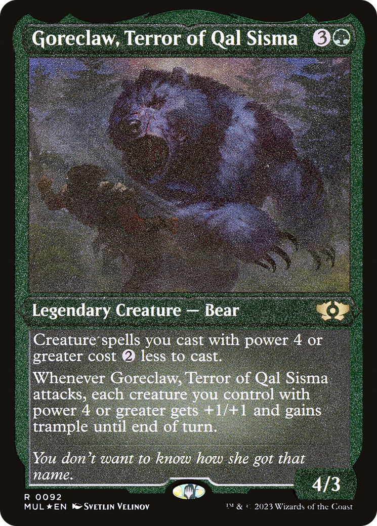 Goreclaw, Terror of Qal Sisma (Foil Etched) [Multiverse Legends] | Impulse Games and Hobbies