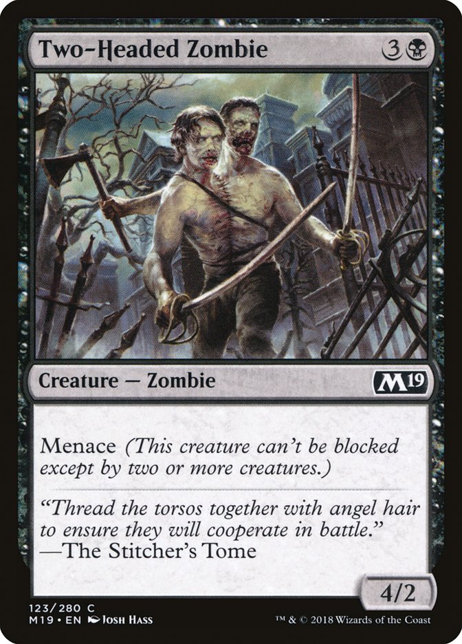 Two-Headed Zombie [Core Set 2019] | Impulse Games and Hobbies