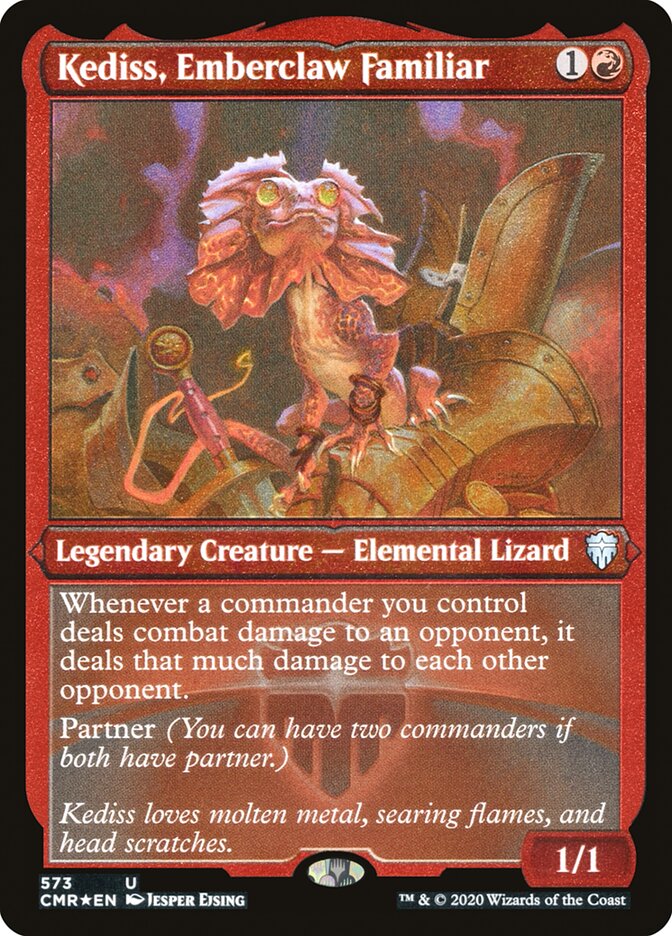 Kediss, Emberclaw Familiar (Etched) [Commander Legends] | Impulse Games and Hobbies