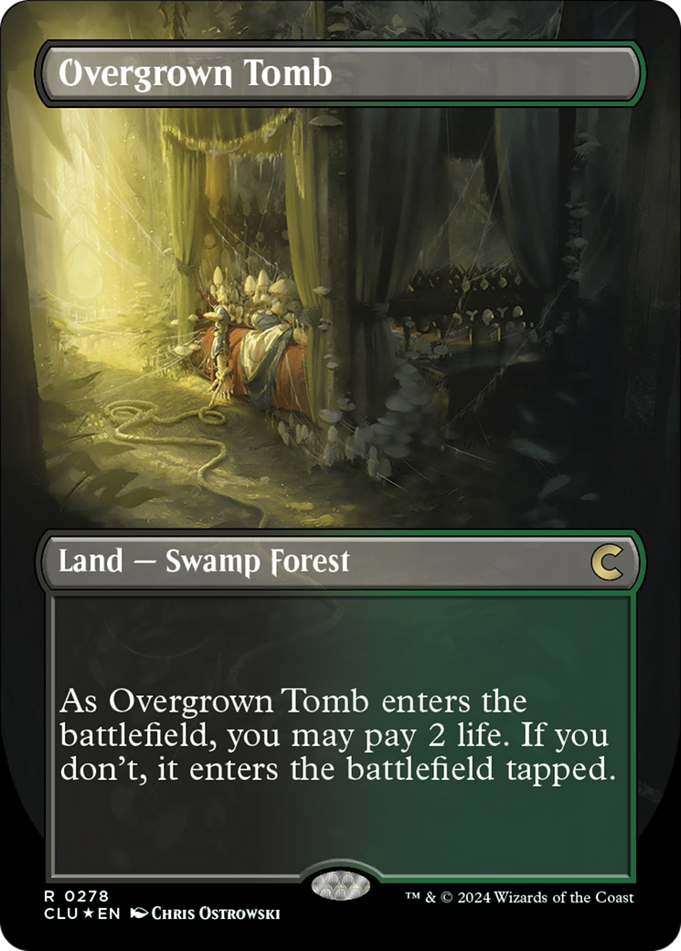 Overgrown Tomb (Borderless) [Ravnica: Clue Edition] | Impulse Games and Hobbies