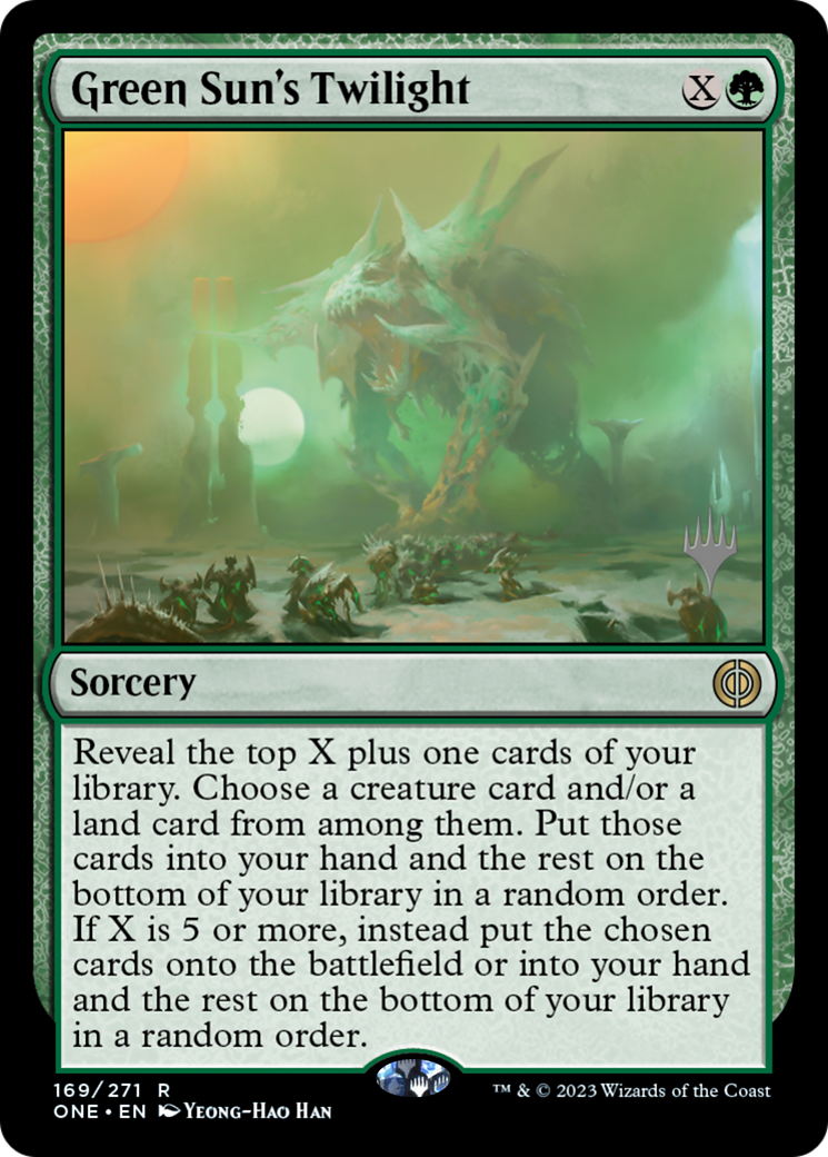 Green Sun's Twilight (Promo Pack) [Phyrexia: All Will Be One Promos] | Impulse Games and Hobbies