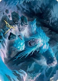 Icehide Troll Art Card (Gold-Stamped Signature) [Kaldheim: Art Series] | Impulse Games and Hobbies